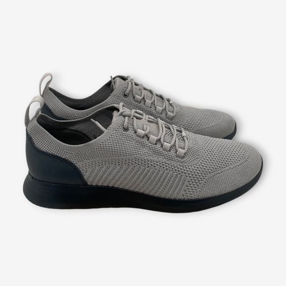 Johnston & Murphy Mens Amherst Knit U-Throat Shoes. Gray Knit. 25-9398 - Picture 1 of 8